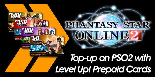 Phantasy Star Online 2 Level Up! prepaid cards banner Phantasy Star Online 2 Level Up! prepaid cards banner