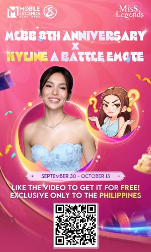 Mobile Legends x Kyline Alcantara emote collaboration banner Mobile Legends x Kyline Alcantara emote collaboration banner