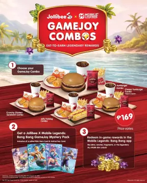 Jollibee Philippines GameJoy Combos (2026 Mobile Legends collaboration) Jollibee Philippines GameJoy Combos (2026 Mobile Legends collaboration)