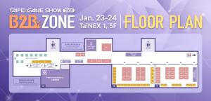 Taipei Game Show 2025 B2B Zone floor plan banner