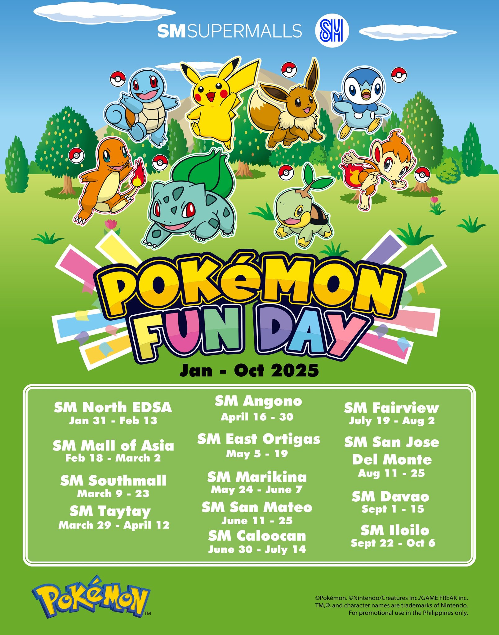 Pokémon Fun Day schedule banner