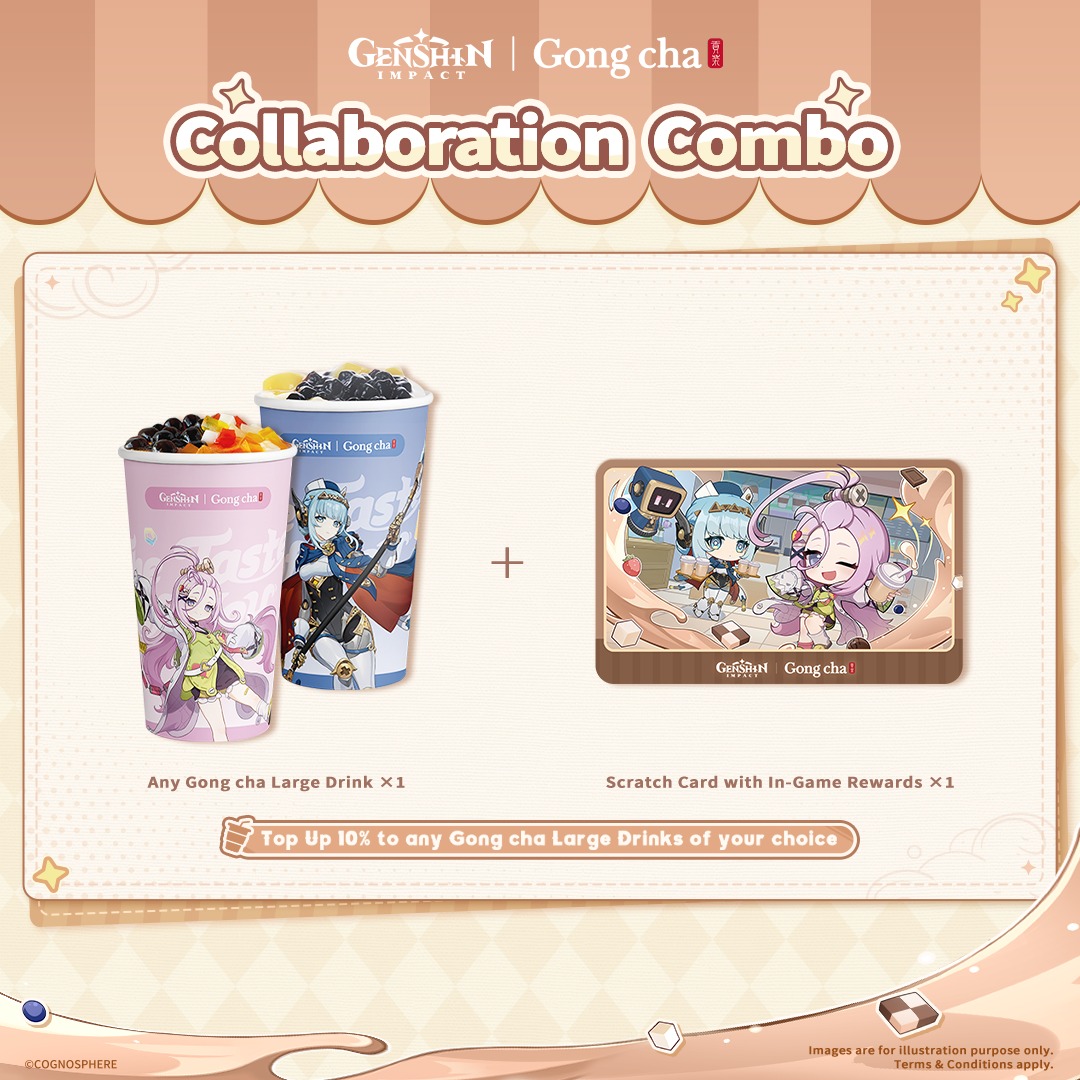 Genshin Impact x Gong Cha Philippines: The Taste of Joy collaboration combo banner