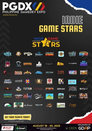 Philippine GameDev Expo 2023 (PGDX 2023) Indie Game Stars banner Philippine GameDev Expo 2023 (PGDX 2023) Indie Game Stars banner