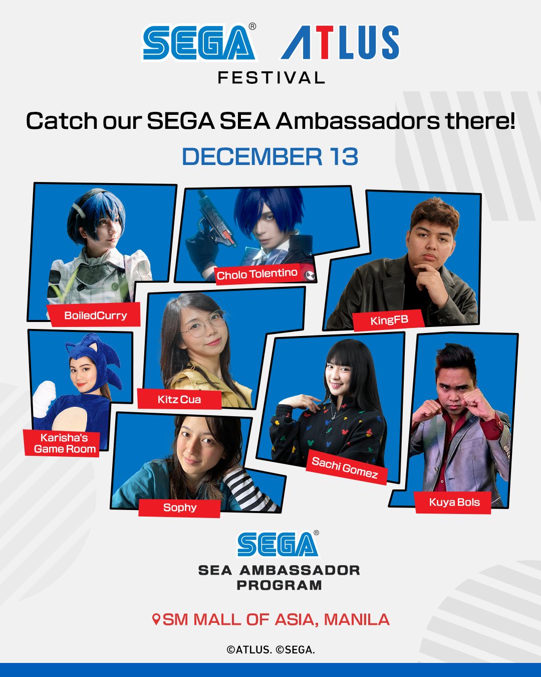 SEGA ATLUS Festival Philippines 2025 SEA Ambassadors December 13 banner SEGA ATLUS Festival Philippines 2025 SEA Ambassadors December 13 banner