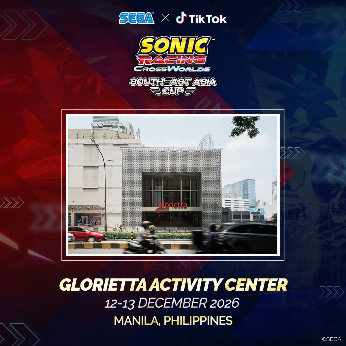 SEGA x TikTok Sonic Racing: CrossWorlds Southeast Asia Cup 2026 venue banner