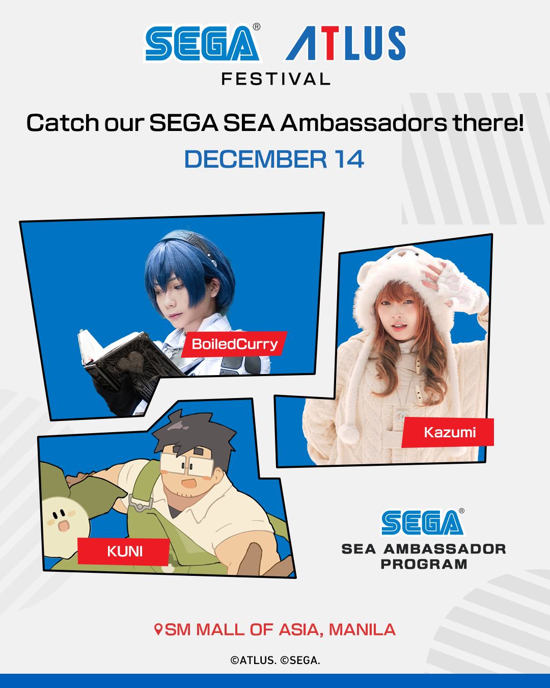 SEGA ATLUS Festival Philippines 2025 SEA Ambassadors December 14 banner