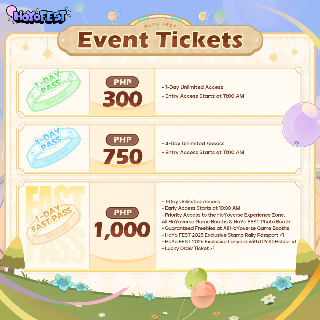 HoYo FEST 2025 Philippines ticket prices banner