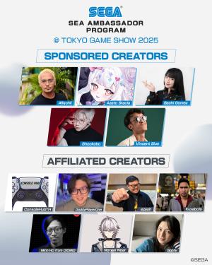 SEGA Asia's Sponsored and Affiliated Creators for the Tokyo Game Show 2025 banner