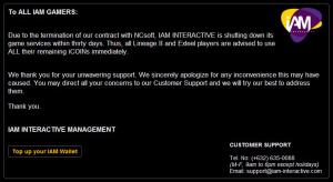 iAM Interactive's final message screenshot iAM Interactive's final message screenshot