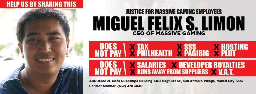 Massive Gaming CEO awareness campaign banner Massive Gaming CEO awareness campaign banner