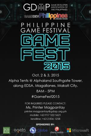 Philippine Game Festival: Game Fest 2015 banner Philippine Game Festival: Game Fest 2015 banner