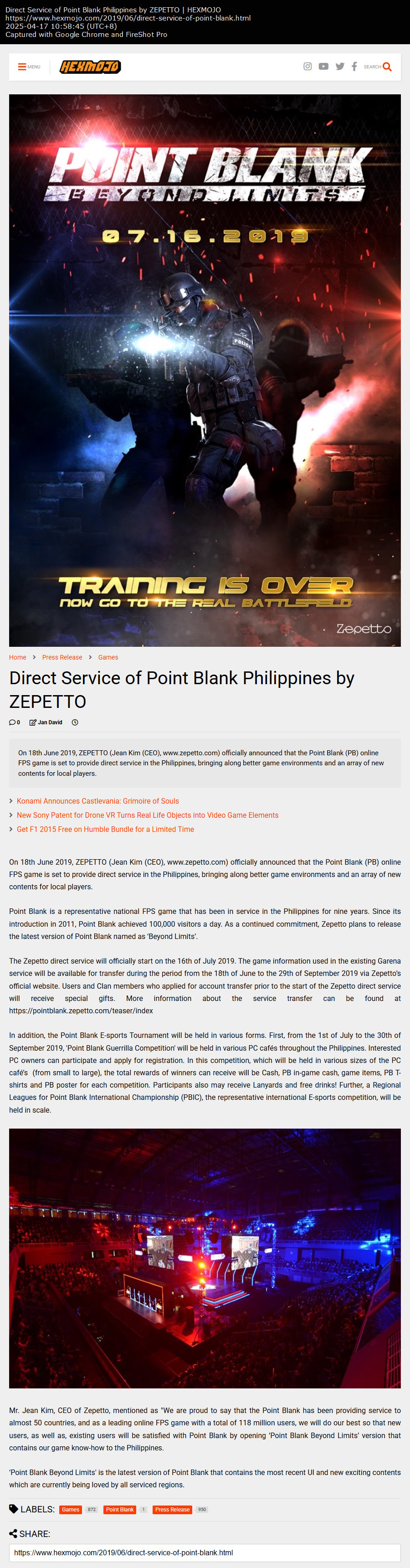 Direct Service of Point Blank Philippines by ZEPETTO Direct Service of Point Blank Philippines by ZEPETTO