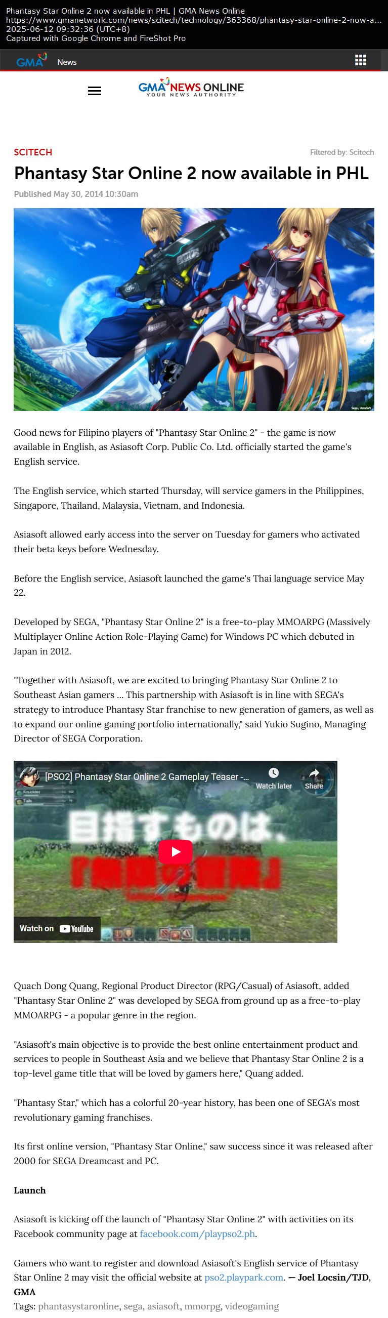 Phantasy Star Online 2 now available in PHL