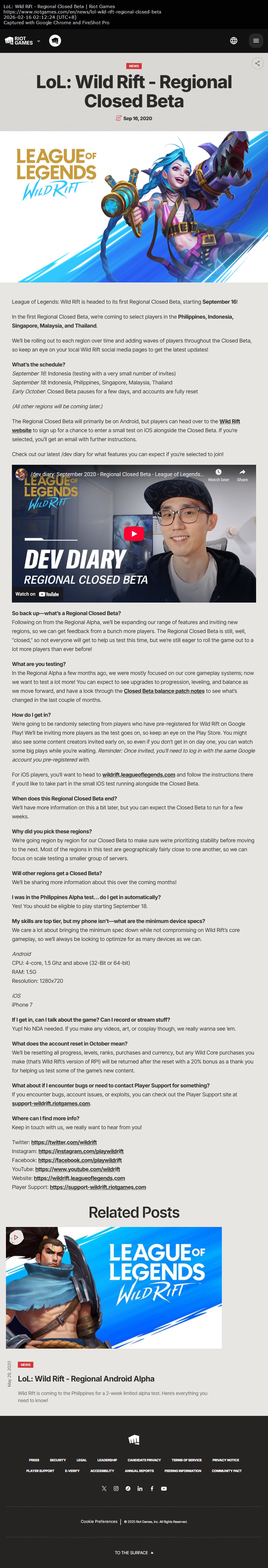 LoL: Wild Rift - Regional Closed Beta LoL: Wild Rift - Regional Closed Beta