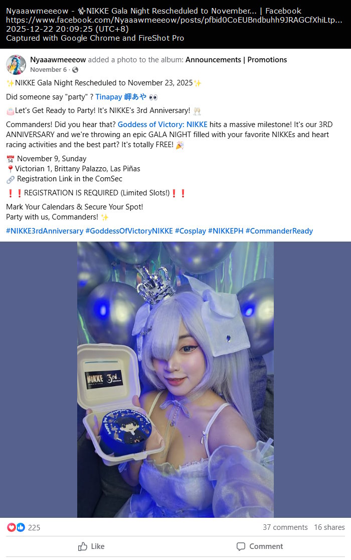 NIKKE Gala Night Philippines registration (and rescheduled) NIKKE Gala Night Philippines registration (and rescheduled)