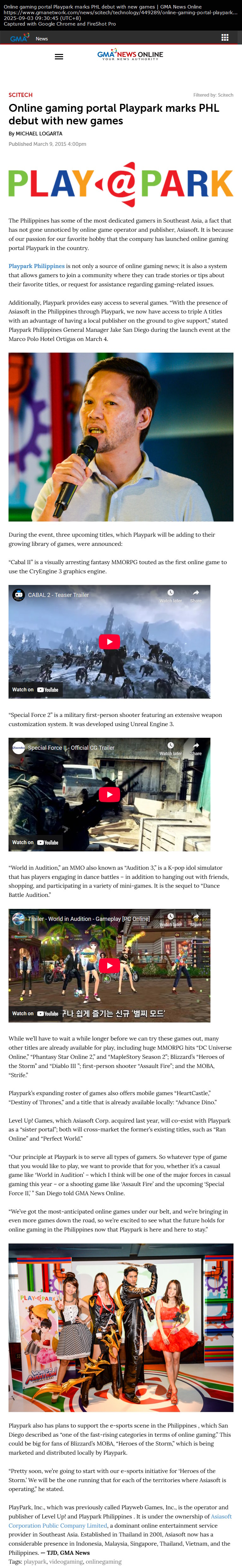 Online gaming portal Playpark marks PHL debut with new games