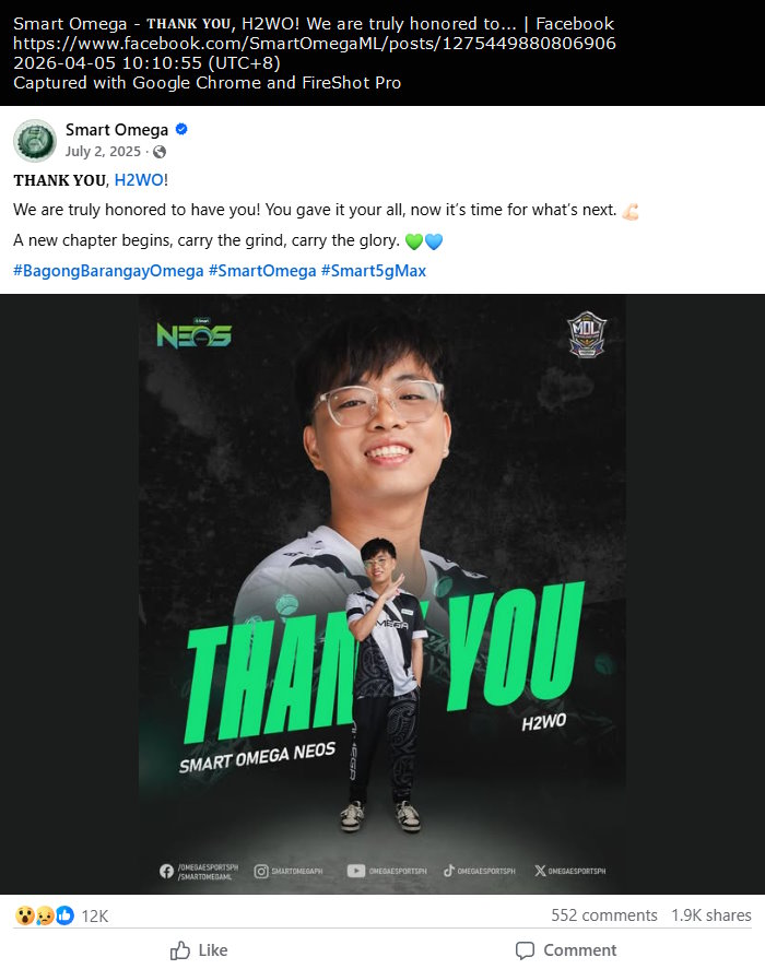 Smart Omega bids farewell to H2WO Smart Omega bids farewell to H2WO