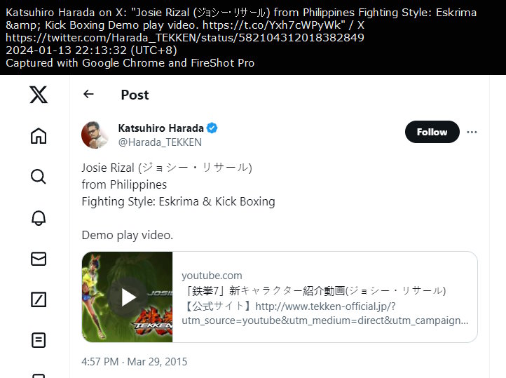 @Harada_TEKKEN Twitter post