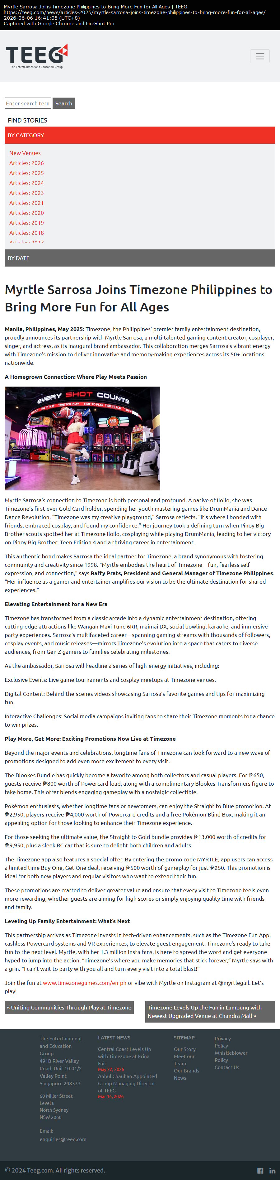 Myrtle Sarrosa Joins Timezone Philippines to Bring More Fun for All Ages