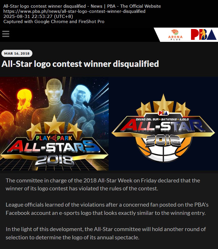 All-Star logo contest winner disqualified