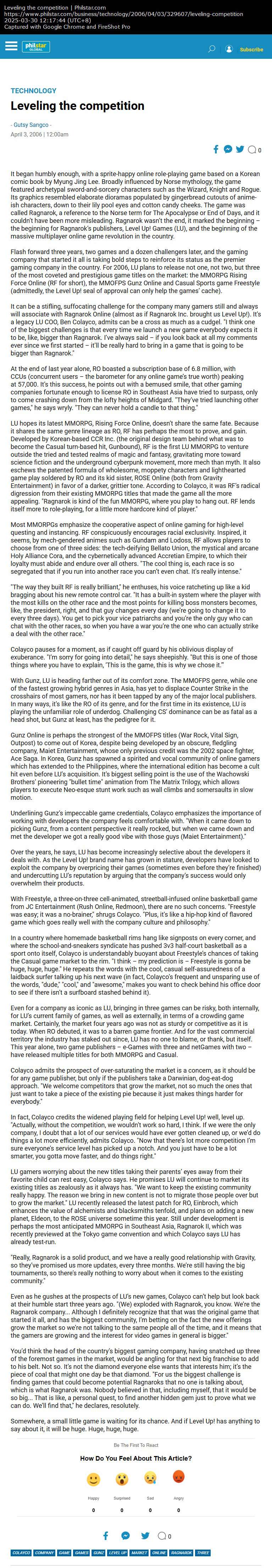 Leveling the competition