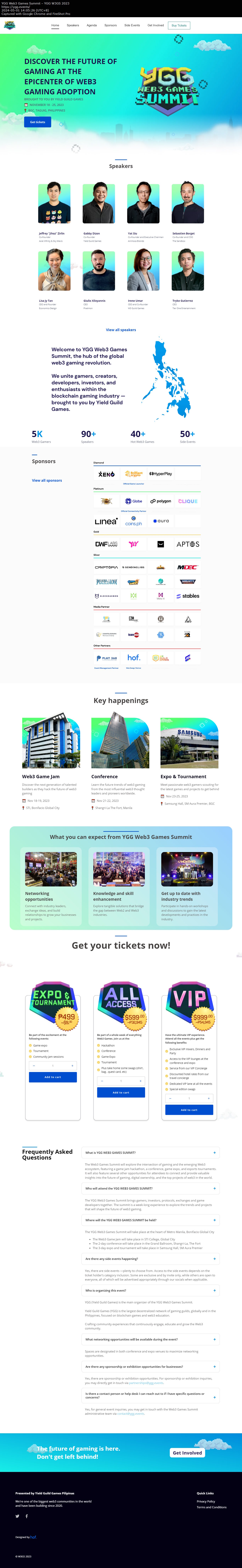 YGG Web3 Games Summit 2023 homepage YGG Web3 Games Summit 2023 homepage
