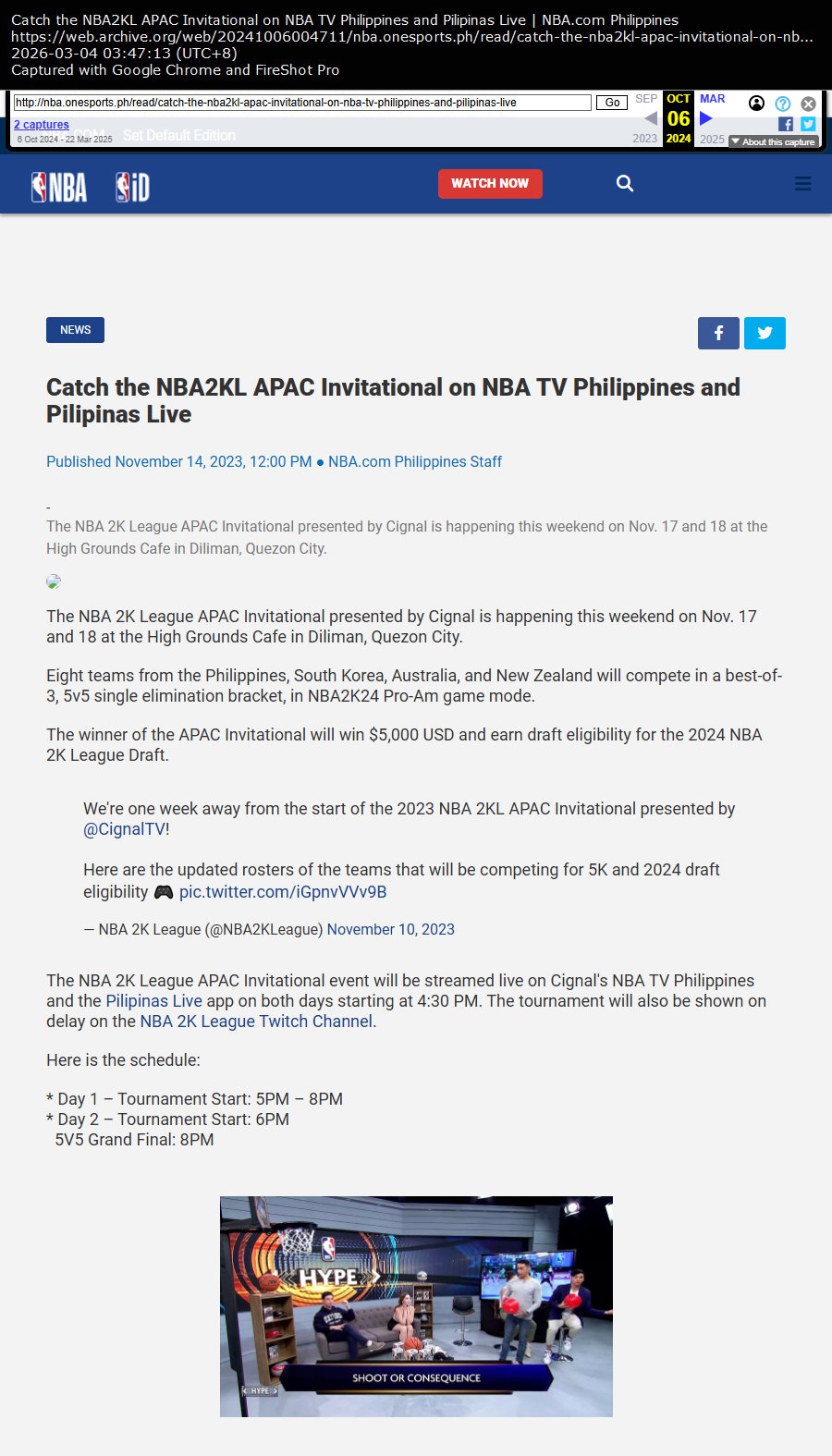 Catch the NBA2KL APAC Invitational on NBA TV Philippines and Pilipinas Live