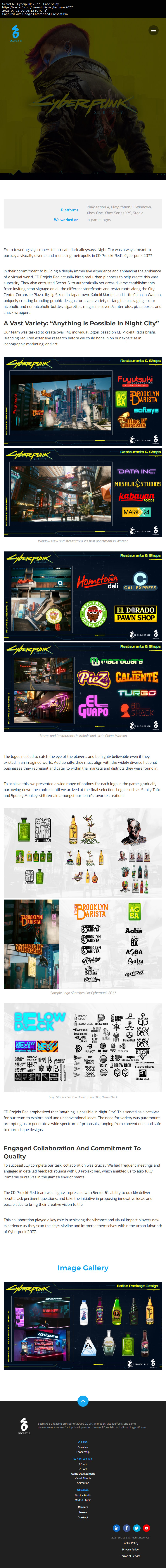Secret 6 - Cyberpunk 2077 - Case Study