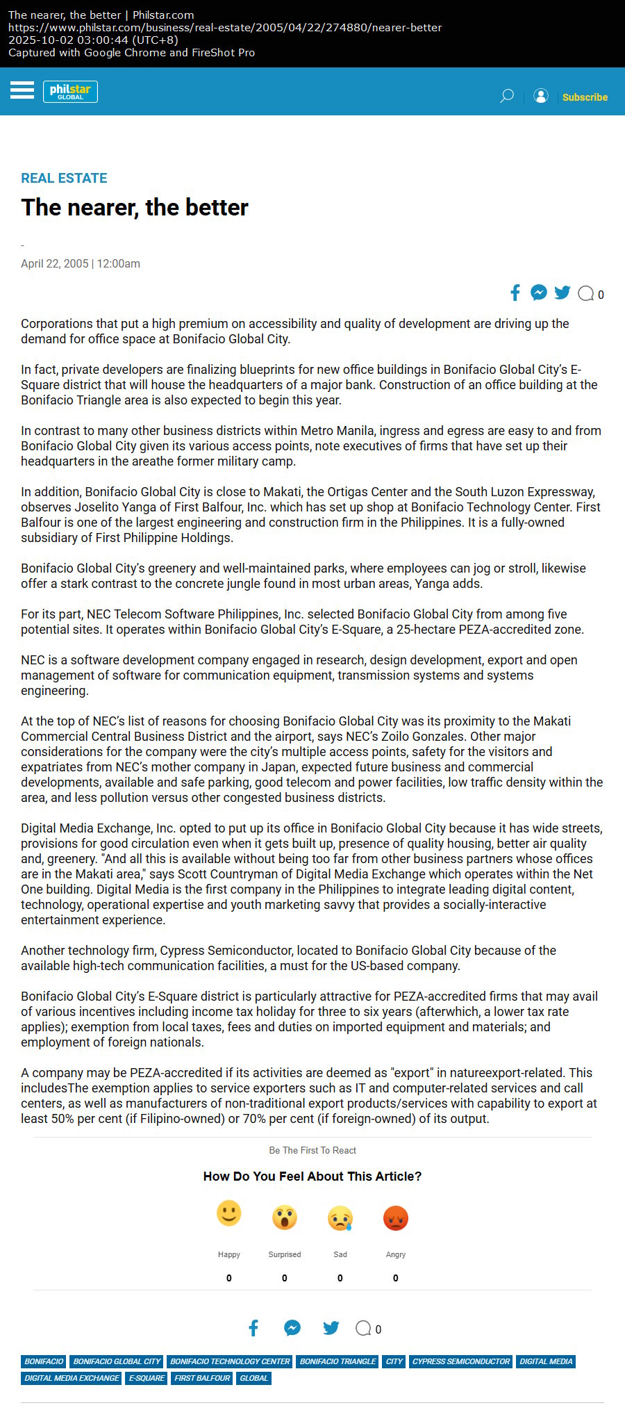 The nearer, the better