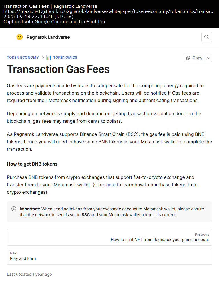 Transaction Gas Fees