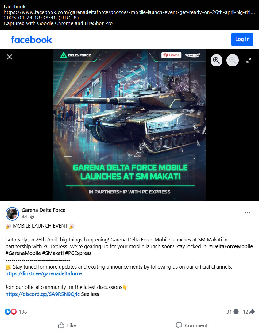 Garena Delta Force post (Garena Delta Force Mobile Philippine launch) Garena Delta Force post (Garena Delta Force Mobile Philippine launch)
