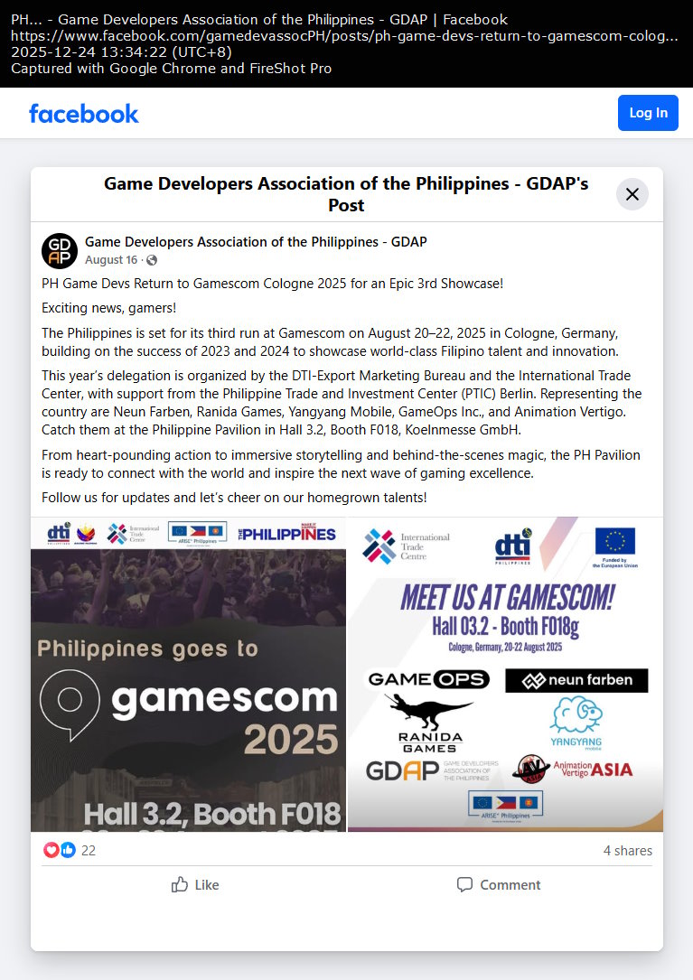 Philippine game devs delegation to Gamescom Cologne 2025
