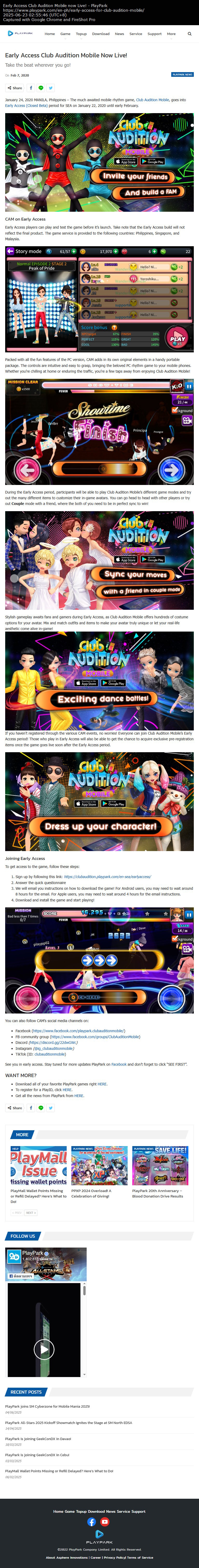 Early Access Club Audition Mobile now Live!