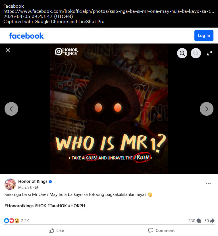 Honor of Kings Philippines announces "Mr. One" mystery person